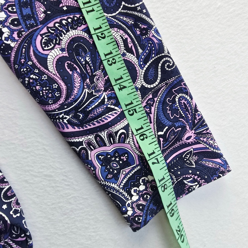 Talbots Womens Blue Purple Paisley Boat Neck 3/4 Sleeve Sheath Dress Size M - Picture 10 of 11